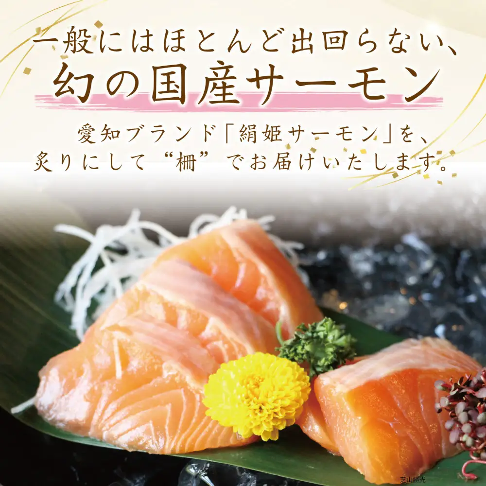 愛知ブランド・炙り絹姫サーモン柵約500ｇ