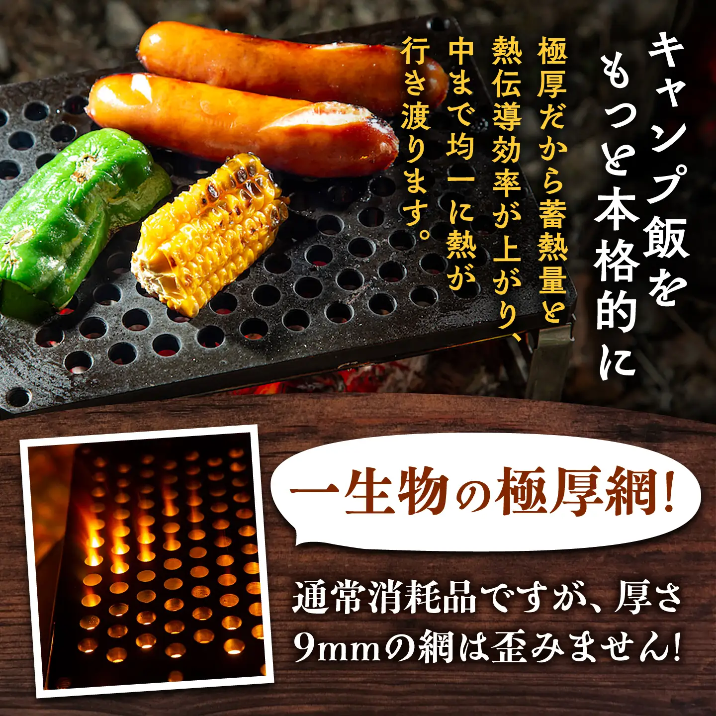 LGASIA (ルガシア) 9mm極厚網スタンダード(専用ハンドル付き) / アウトドア キャンプ 鉄板 BBQ 恵那市 / ＭＡＣ[AUDM015]