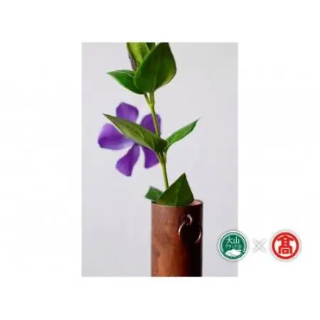 BD6 tree frog 糠焼色 円筒銅花器【1756724】