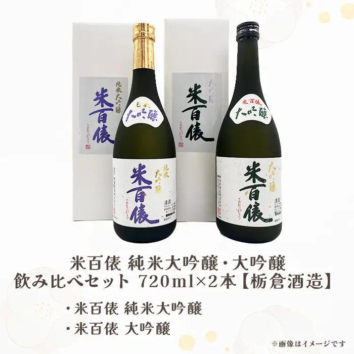 Q7-04米百俵 純米大吟醸・大吟醸 飲み比べセット 720ml×2本【栃倉酒造】