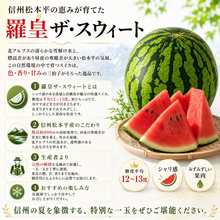 信州松本平産 贈答用 【羅皇ザ・スウィート2～3L １個】