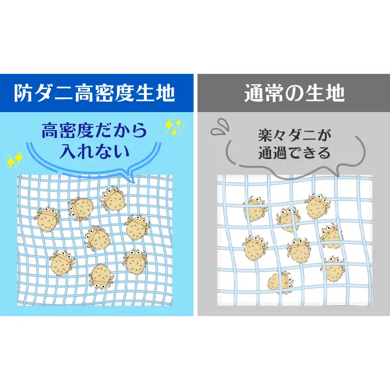 防ダニ高密度生地使用ふかふか清潔枕