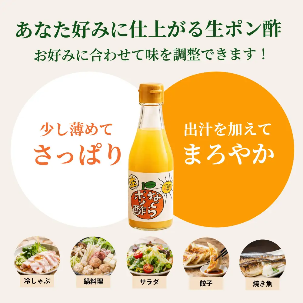 プロの料理人も愛用！料亭・ホテルで使用されている生ポン酢のセット 名倉商店