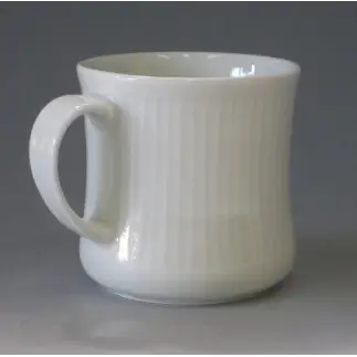 日展会友 照井一玄作 白磁しのぎマグカップ 有田焼 【岳窯】作家 作品 カップ フリーカップ 伝統工芸 | 20000円 2万円 | ap004