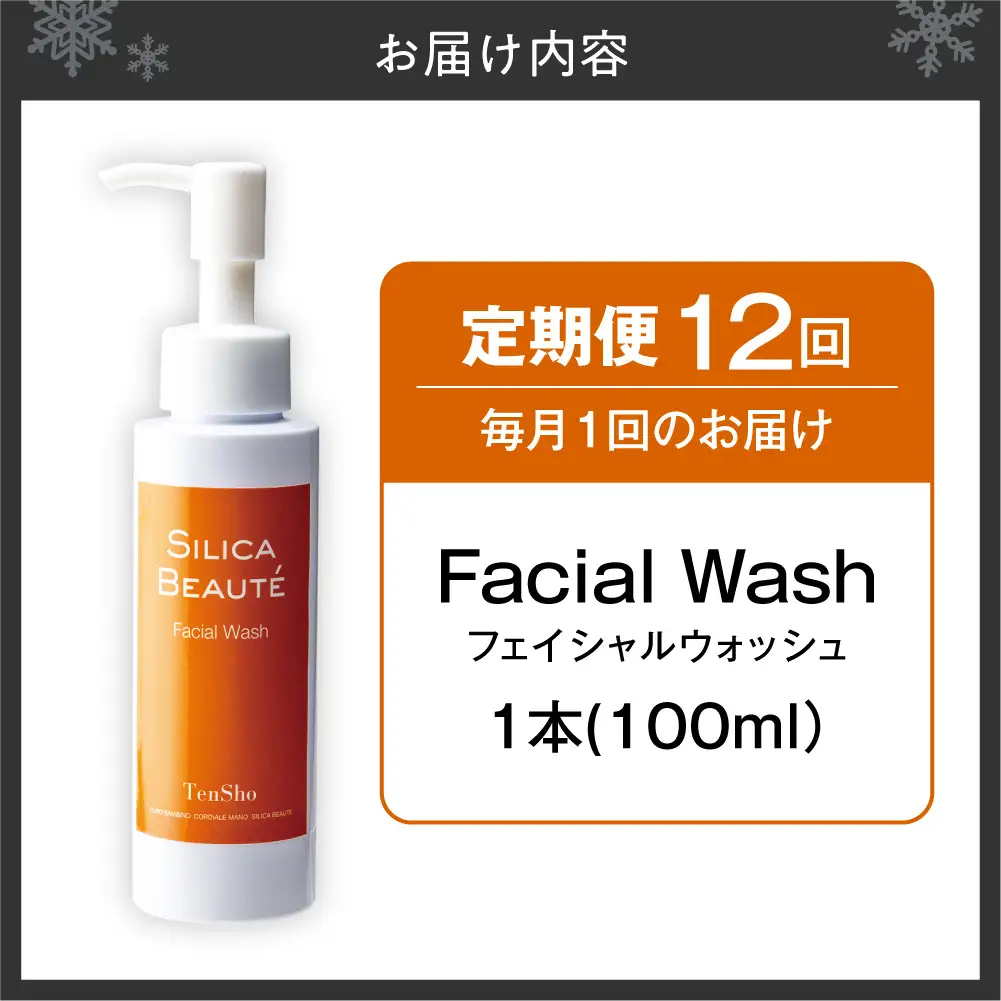 【12ヶ月定期便】シリカボーテ　フェイシャルウォッシュ100ｍL | 洗顔料 スキンケア 美容 北海道 札幌市
