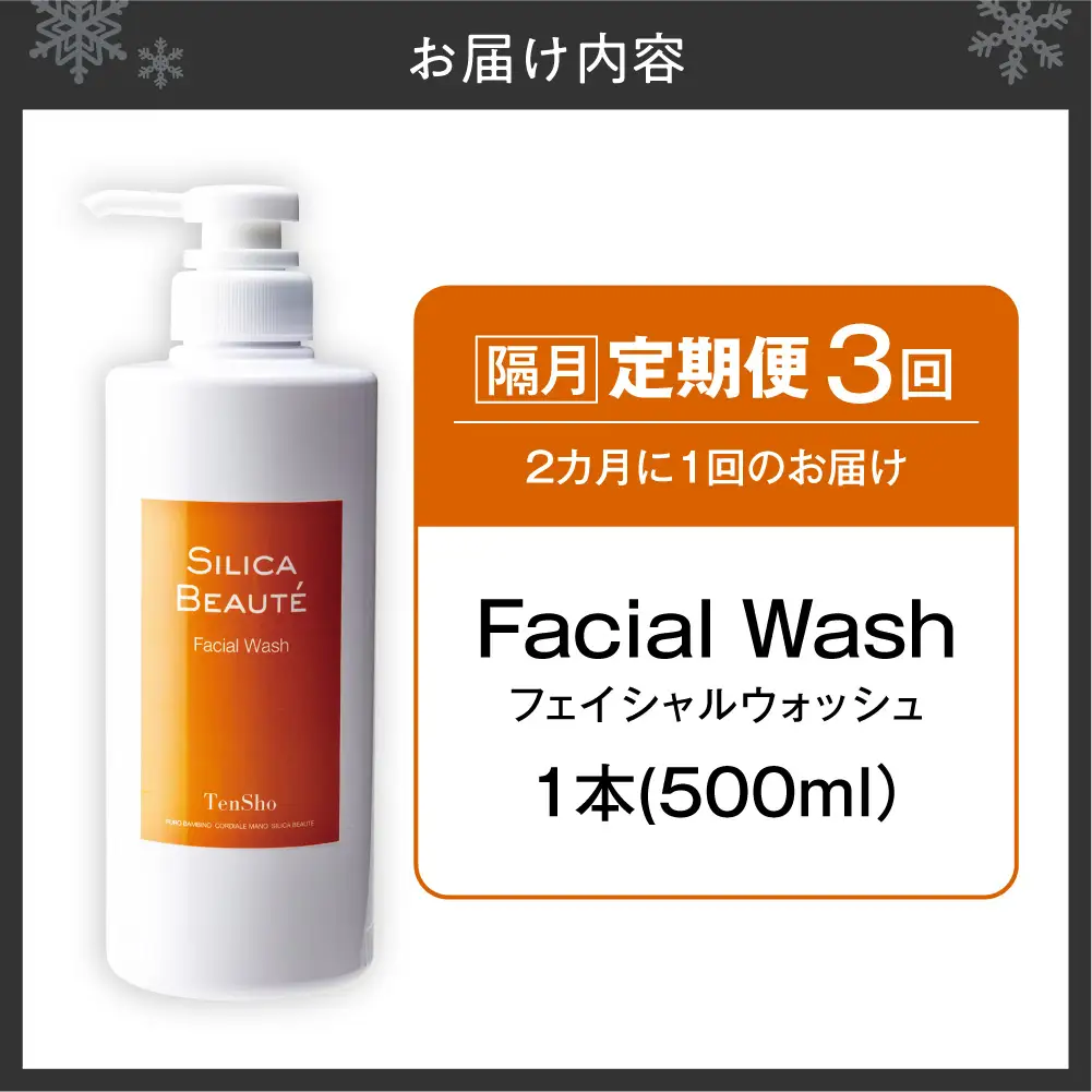【定期便3回・隔月】シリカボーテ　フェイシャルウォッシュ500ｍL | 洗顔料 スキンケア 美容 北海道 札幌市