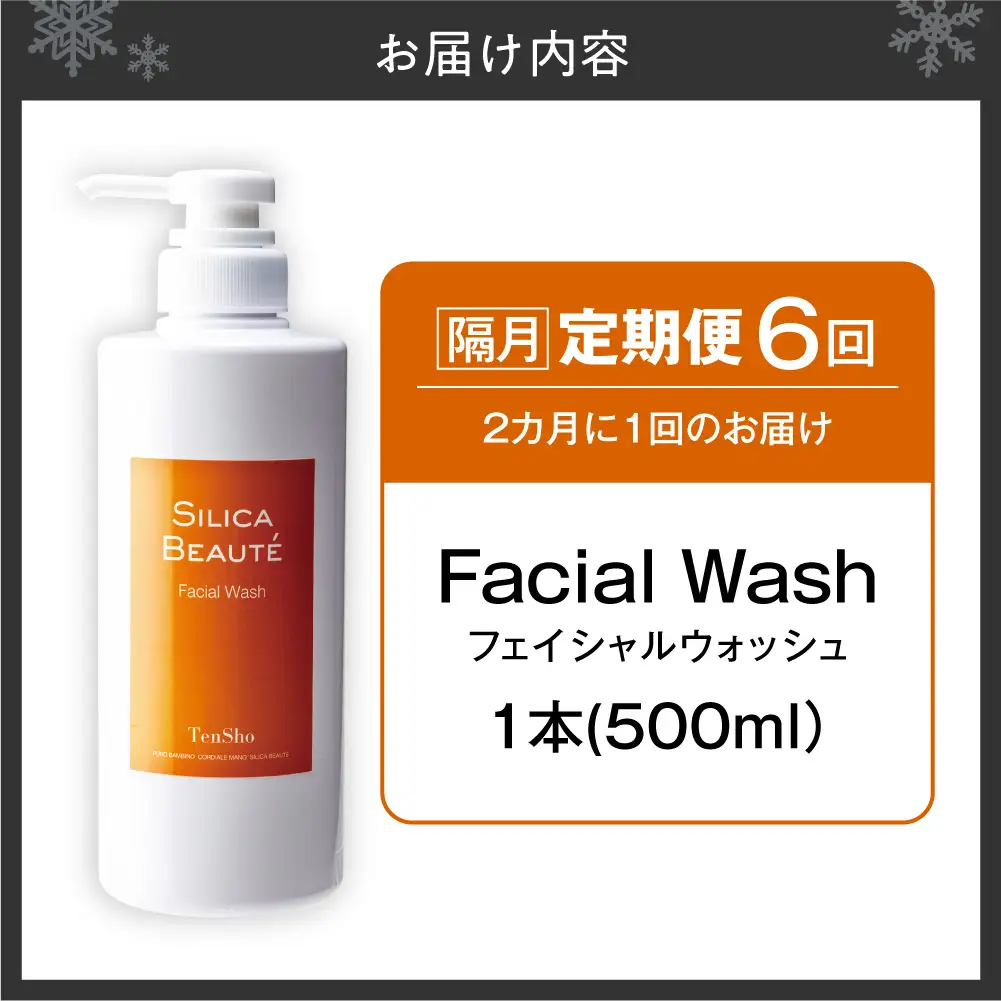 【定期便6回・隔月】シリカボーテ　フェイシャルウォッシュ500ｍL | 洗顔料 スキンケア 美容 北海道 札幌市