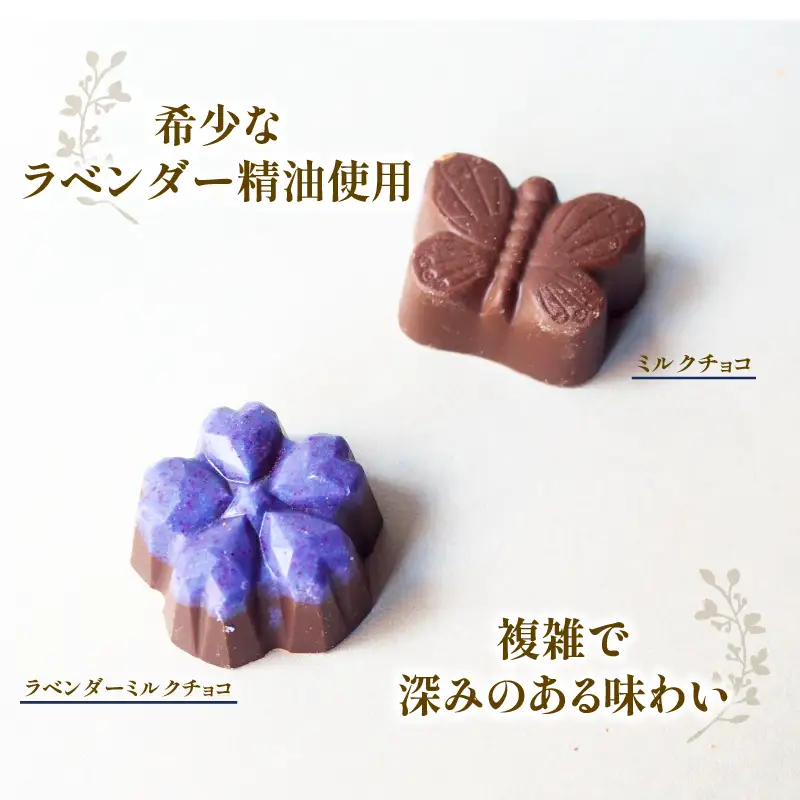 ラベンダー香るローチョコレートギフト 9粒入り フレーバー2種 ご褒美  贈り物 プレゼント バレンタイン ローチョコレート ビーガン ヴィーガン 母の日 ラベンダー ミルク スイーツ お菓子 洋菓子 おすすめギフトBOX 彦根 滋賀 