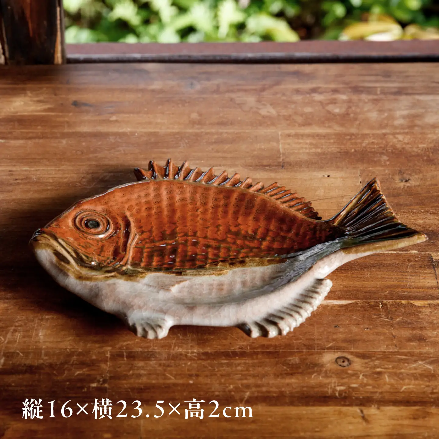 【ながせ陶房】柿釉桜鯛平皿 1点【陶芸作家 長瀬渉】[UB05]