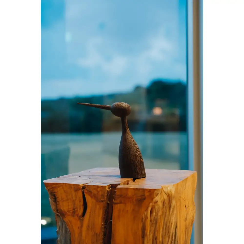 【Tagayasan（タガヤサン）：こげ茶】【銘木再生】幸運を運ぶ木製オブジェliving_bird 鶴