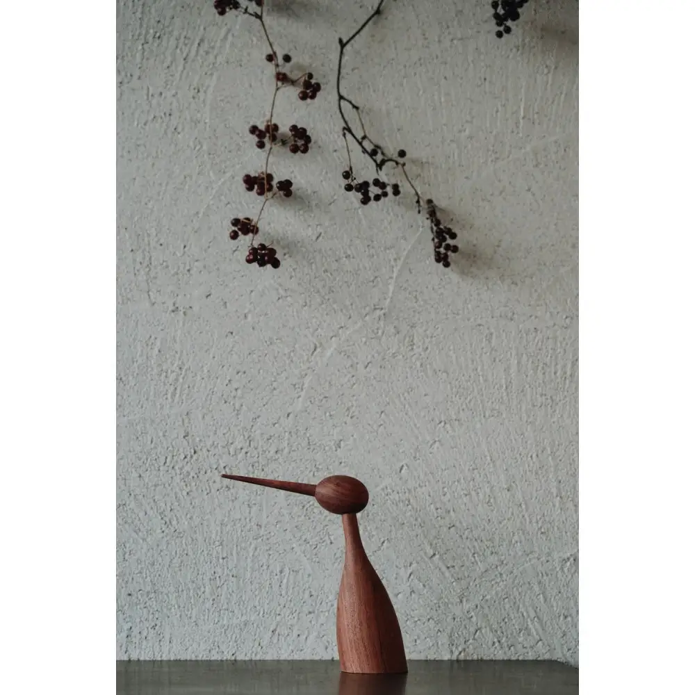 【Bubinga（ブビンガ）：あか茶】【銘木再生】幸運を運ぶ木製オブジェliving_bird 鶴