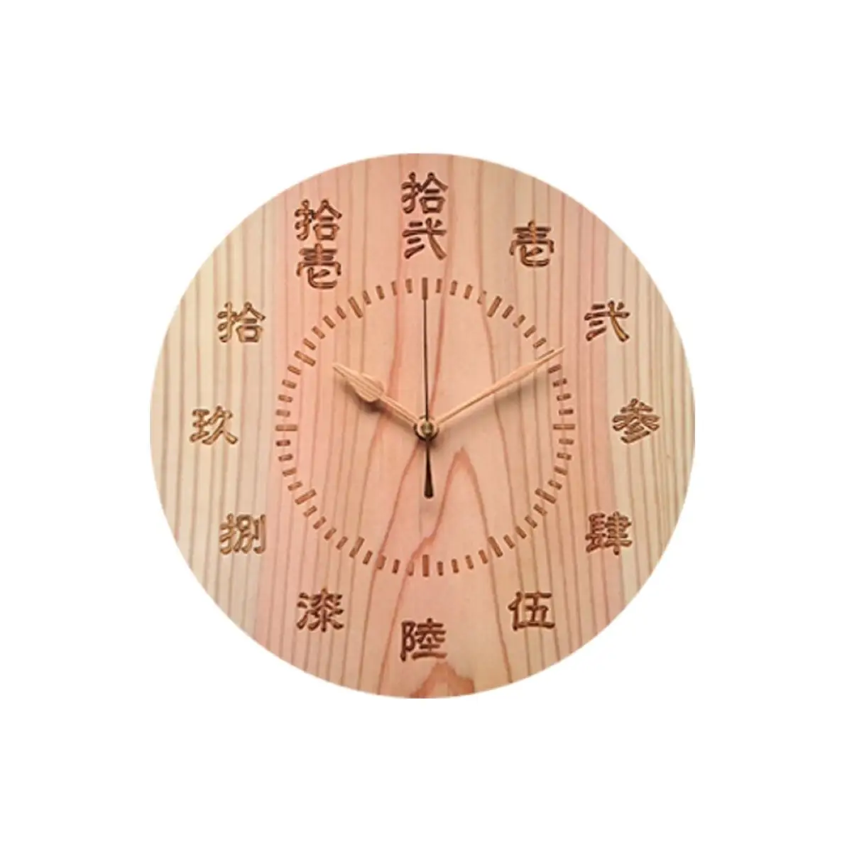 電波時計 木製 円形 漢字/1枚 天法株式会社