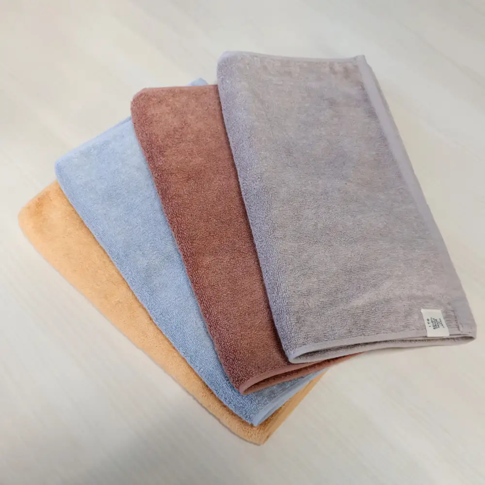 【泉州タオル】フェイスタオル4枚入（ブルーグレー）34cm×80cm 綿100%
