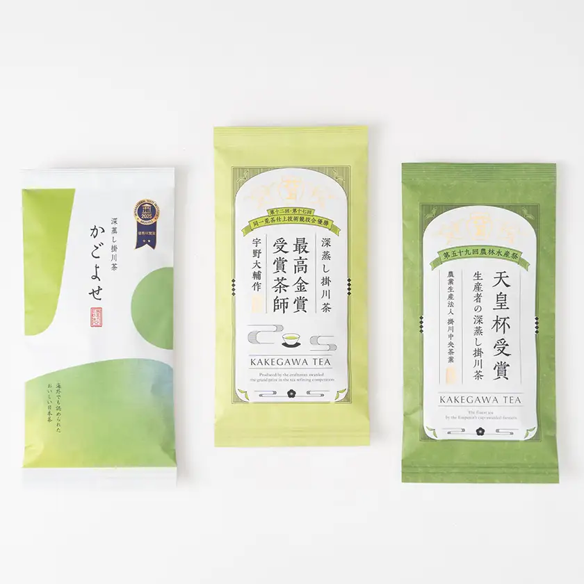 かごよせリーフ100g・最高金賞80g・天皇杯リーフ80gのセット【配送不可地域：離島・沖縄県】【1758068】