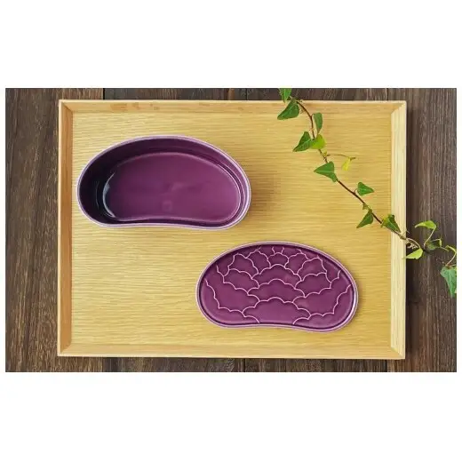 有田焼 紫釉 繭型蓋物 小【ARITAYAKI-STORE】食器 ハレの日 めでたい おもてなし おせち 高級食器 陶箱 ek069