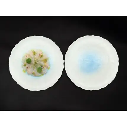 有田焼 白雲桔梗渕 21cm 皿 2枚 セット【深海三龍堂】プレート plate 食器 おしゃれ モダン 和食 洋食 イタリアン パスタ ay114