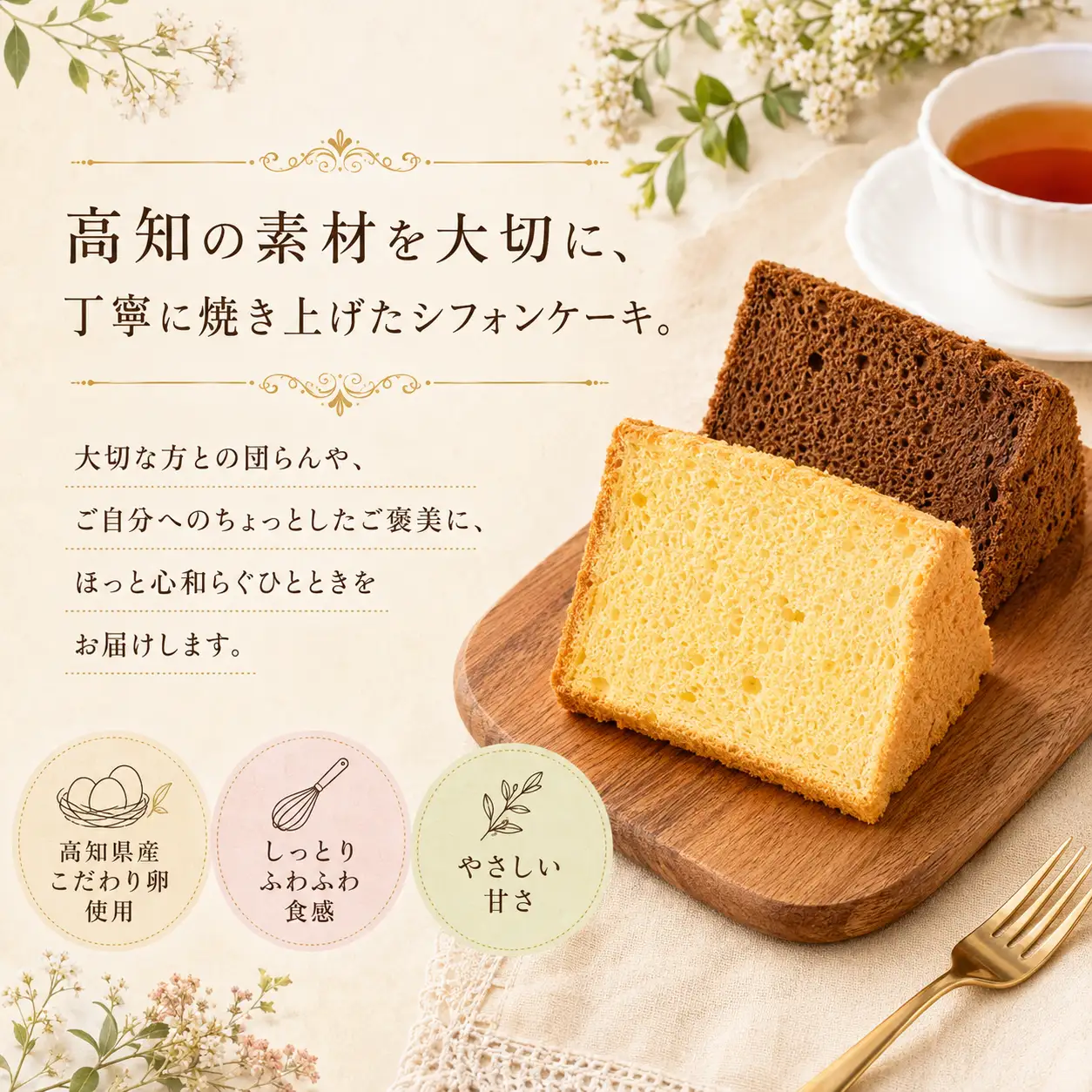 シフォンケーキ おまかせ 4種 8個 シフォン