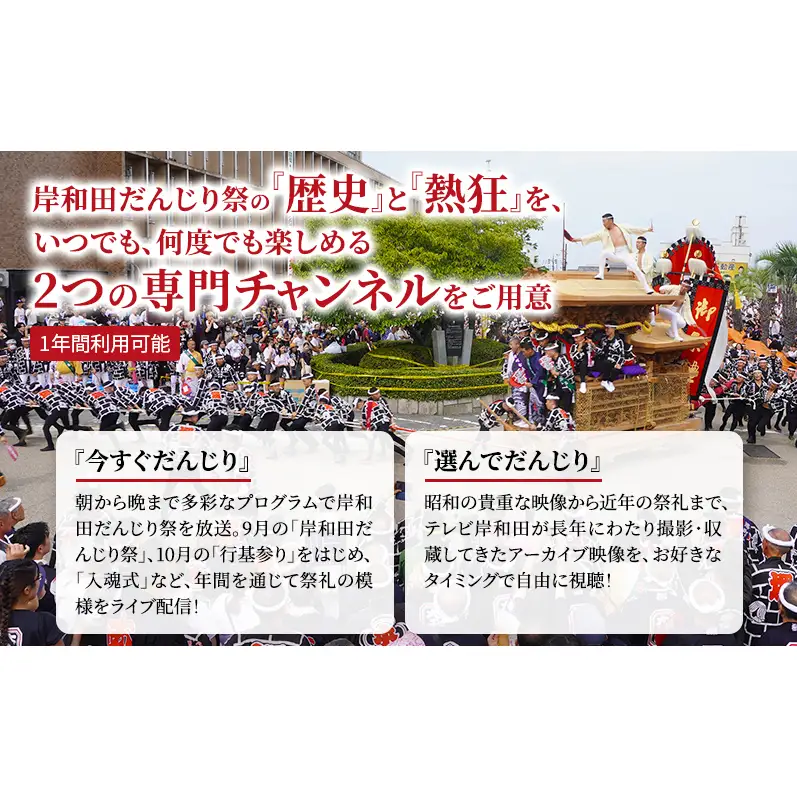 テレビ岸和田だんじりスティック　ストリーミングデバイス だんじり ライブ配信 1年間利用 岸和田だんじり祭