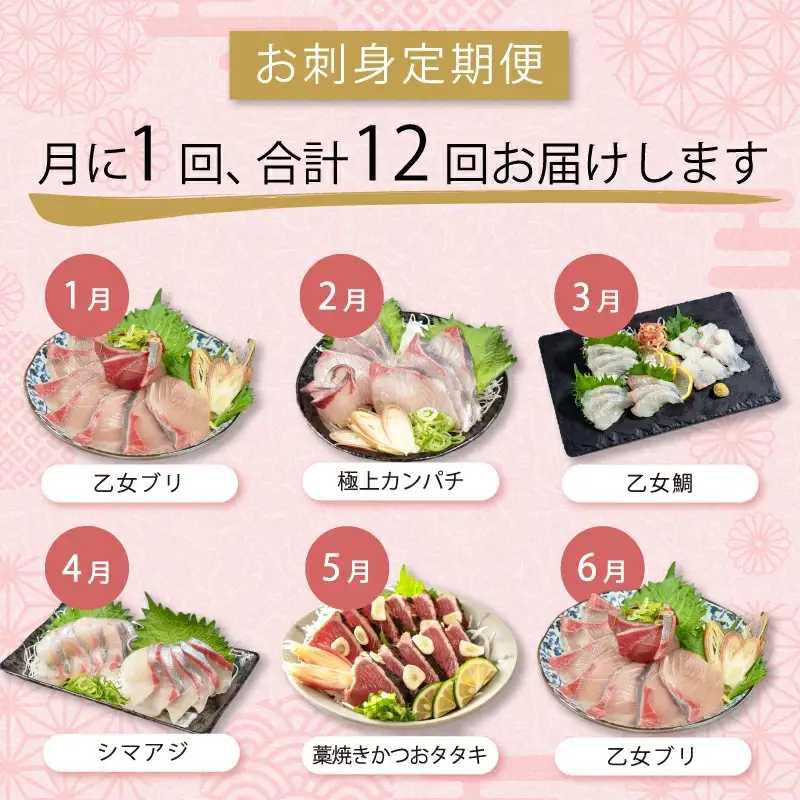 【冷凍便】 厳選! 12カ月 お楽しみ 定期便 刺身 定期便 小島水産 がお届けする! 美味しい お刺身 