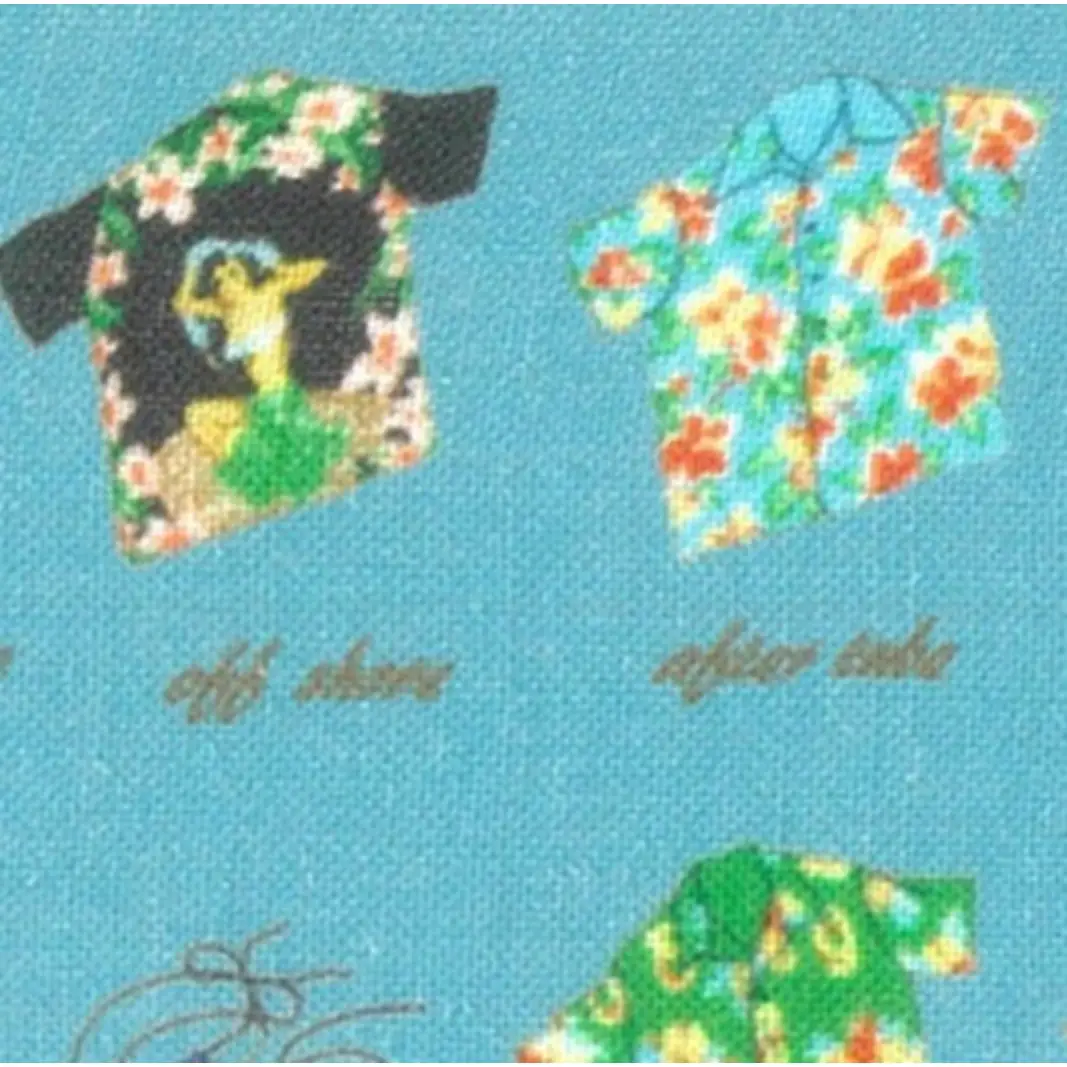 CLOFT 麻100％半袖プリントシャツ”心はいつでも夏休み”アロハ柄(C/#22 アクアブルー) XL 0139-040-S08-6