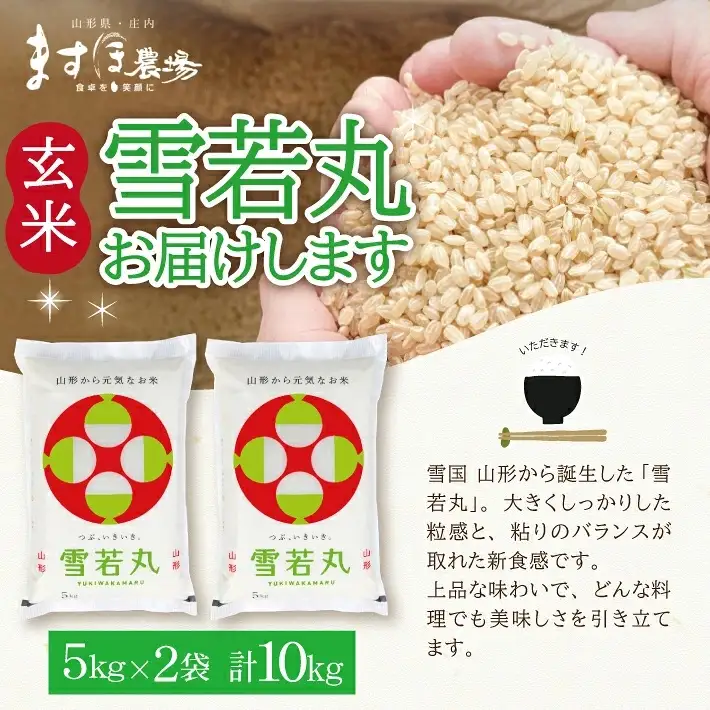 SC0747　11月上旬配送／令和8年産【玄米】つや姫マイスターが作った 特別栽培米『雪若丸』10kg(5kg×2袋)［減農薬・減化学肥料］ MA