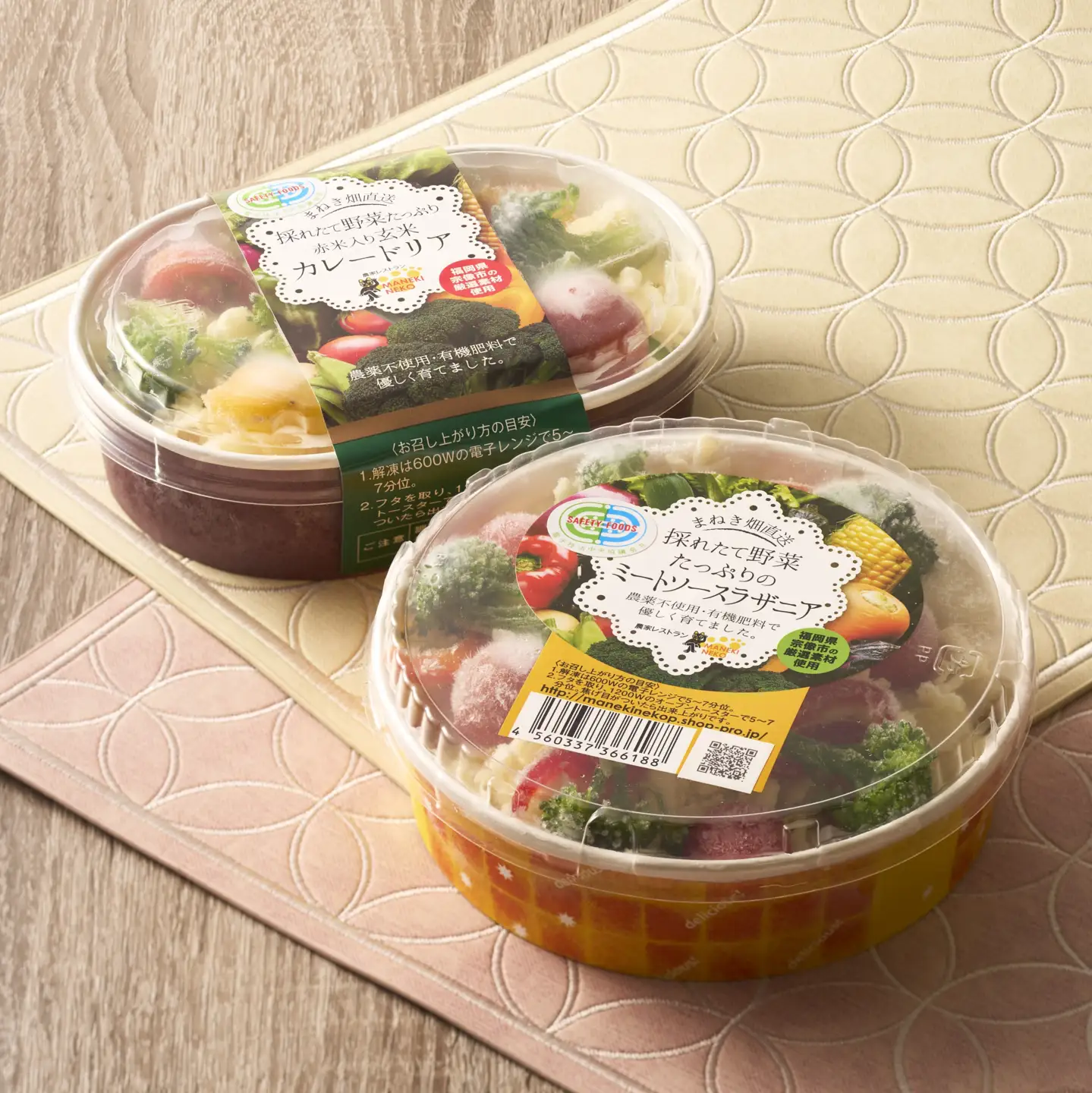 有機肥料で育った野菜たっぷりのミートソースラザニア&玄米カレードリア各1個【アグリCATS】_HA2083 野菜 たっぷり ミートソース ラザニア カレードリア 惣菜 美味しい 福岡県宗像市 宗像市 福岡 宗像