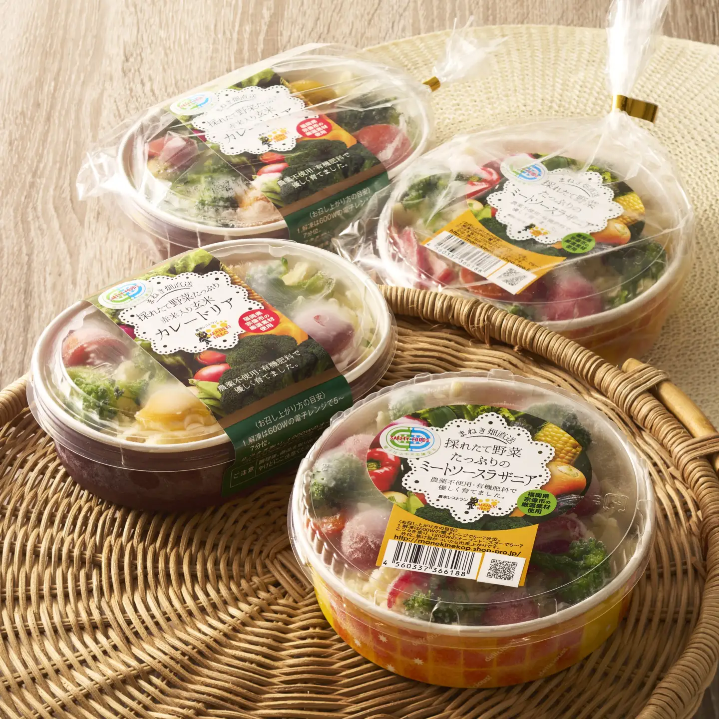 有機肥料で育った野菜たっぷりのミートソースラザニア&玄米カレードリア各2個【アグリCATS】_HA2084 野菜 たっぷり ミートソース ラザニア カレードリア 惣菜 美味しい 福岡県宗像市 宗像市 福岡 宗像