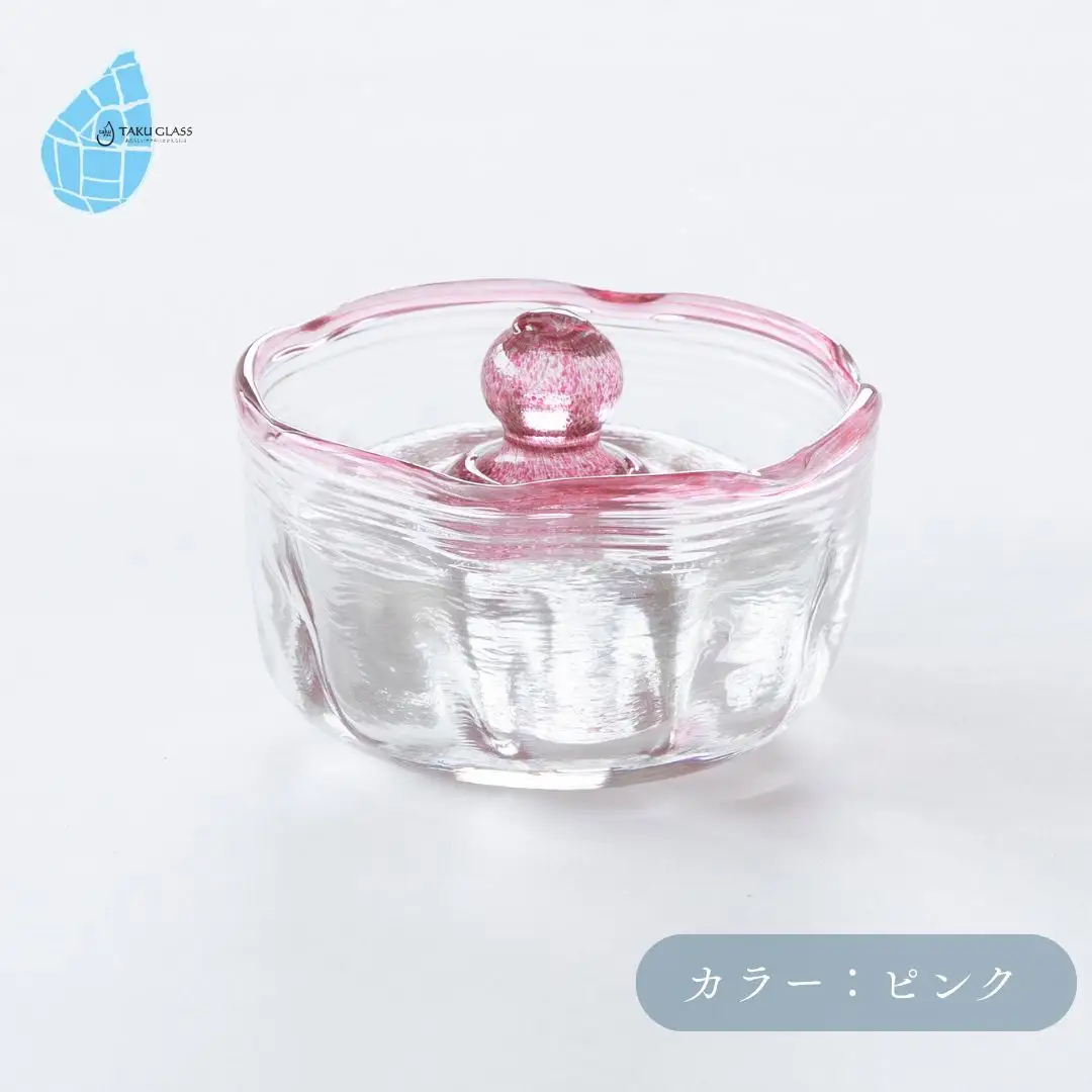 手づくり つけもの石と器セット ピンク ガラス細工