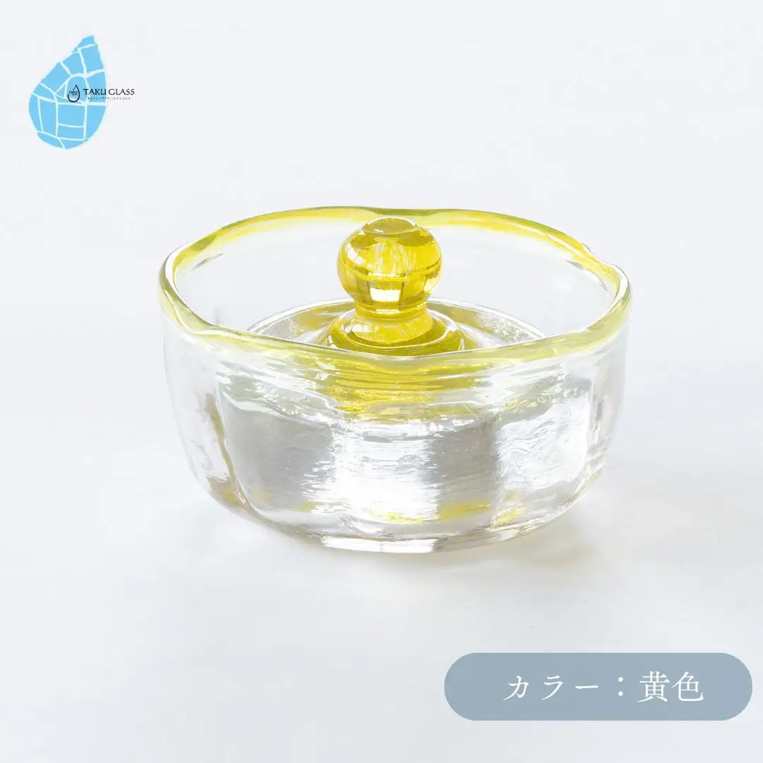 手づくり つけもの石と器セット 黄色 ガラス細工