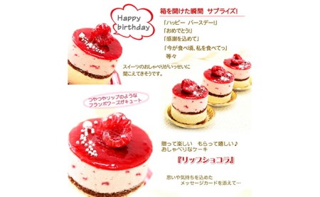 甘酸っぱい♪木苺ムースケーキ『リップショコラ』　北海道新ひだか町のオリジナルケーキ