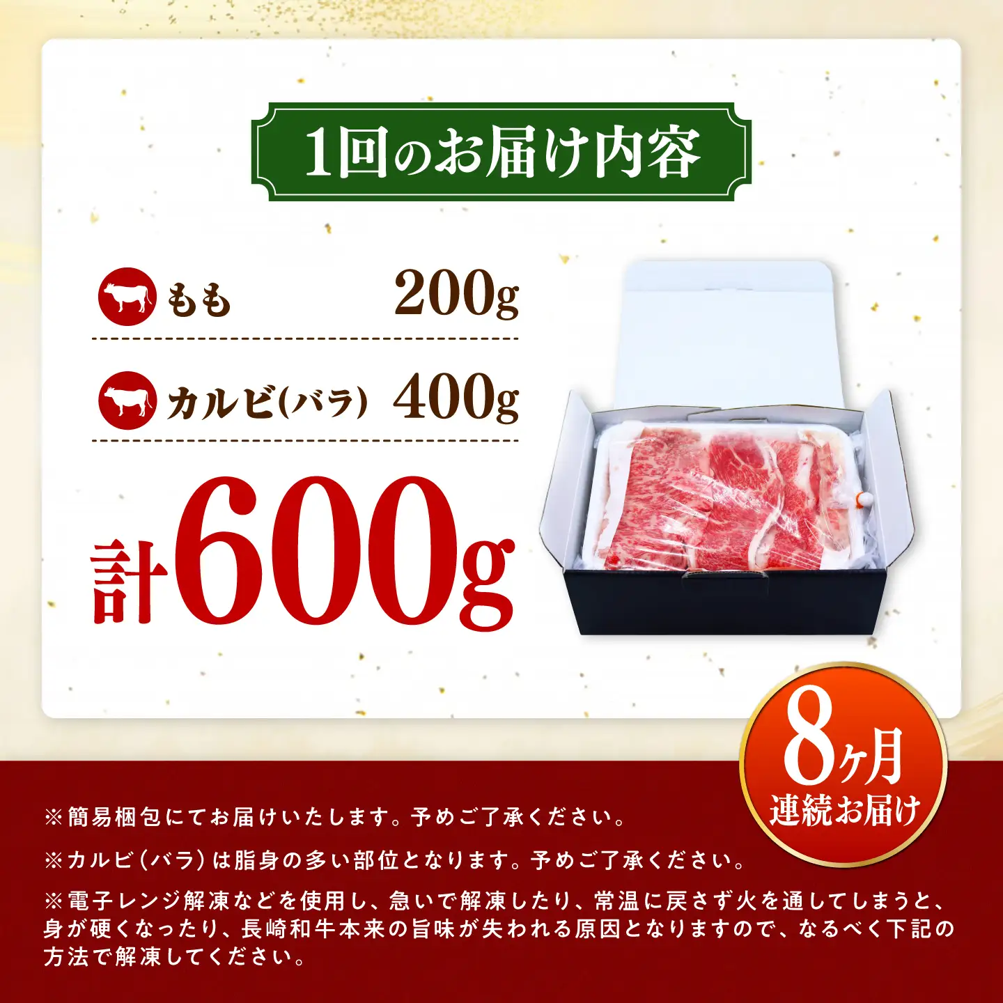 【8回定期便】長崎和牛 焼き肉 食べ比べセット もも カルビ 600g / 牛肉 焼肉 やき肉 ぎゅうにく / 南島原市 / 贅沢宝庫[SDZ072]