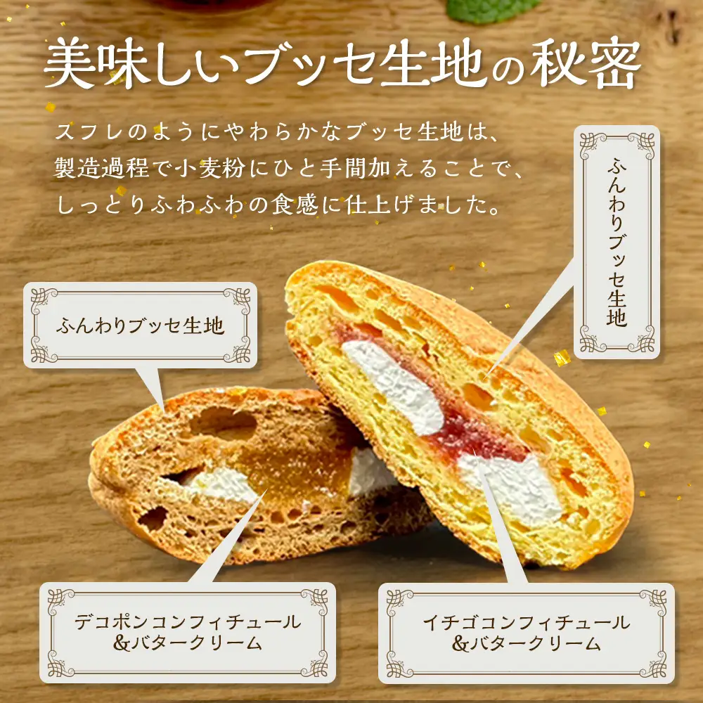 佐賀ブッセ 10個入り（イチゴ・デコポン 各5個）焼き菓子 佐賀県 鹿島市 A-236
