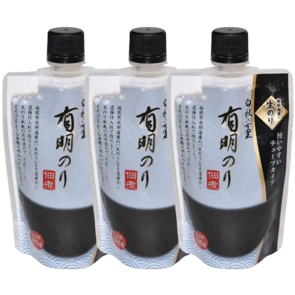 福岡有明のり 佃煮1本使いやすいチューブタイプ140g×3本 4R25