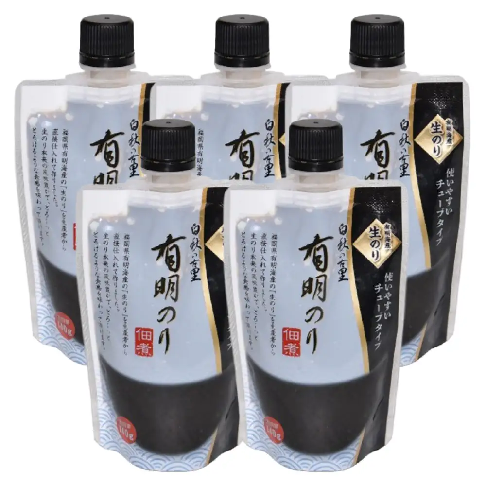 福岡有明のり 佃煮1本使いやすいチューブタイプ140g×5本 4R26