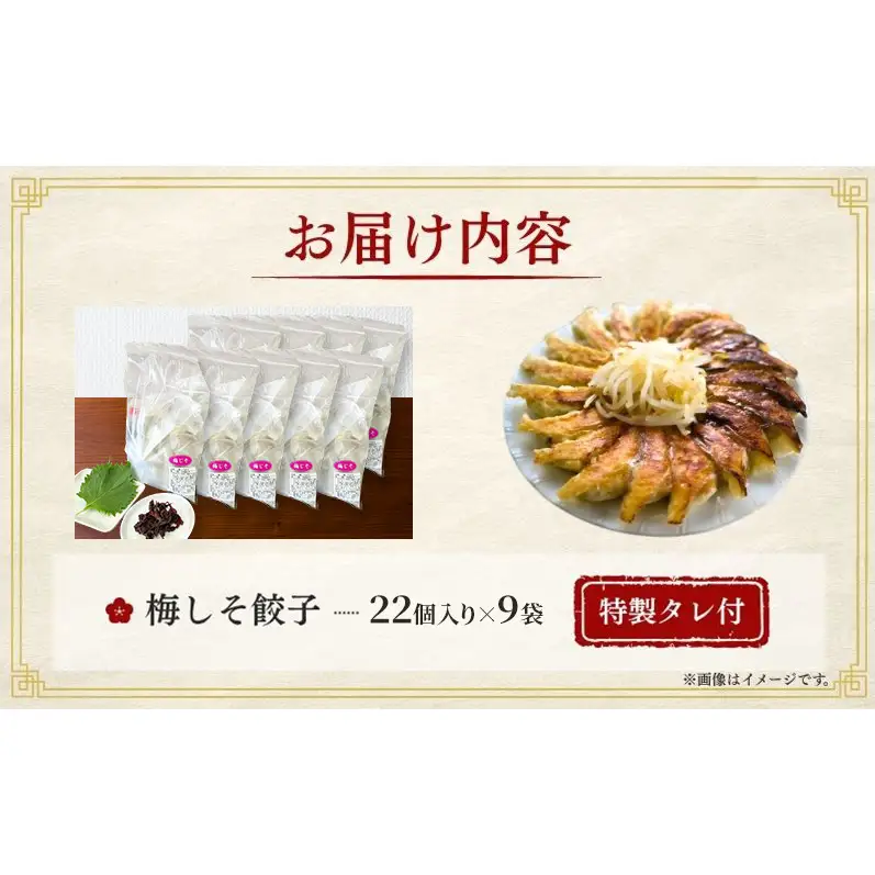 梅しそ餃子198個(22個×9袋) 餃子 冷凍餃子 冷凍ギョーザ 手作り餃子 ギョーザ 点心 中華 中華料理 惣菜 簡単調理 加工食品 静岡県 森町