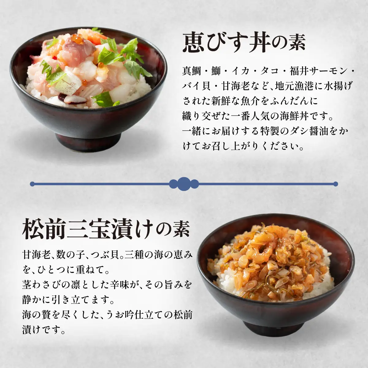 海鮮丼 恵びす丼8食＋5種各3食 [047-b047]