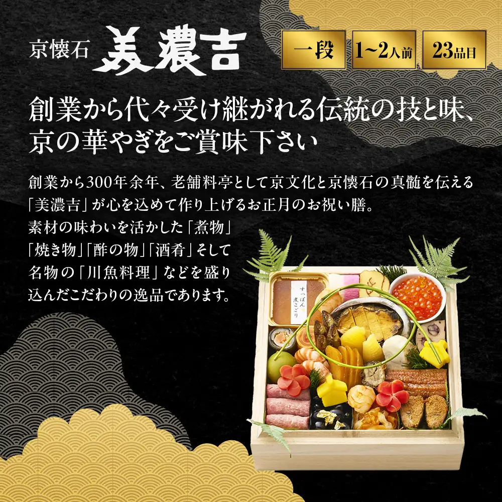 おせち 和風一段重 冷蔵 料亭おせち 美濃吉本店竹茂楼