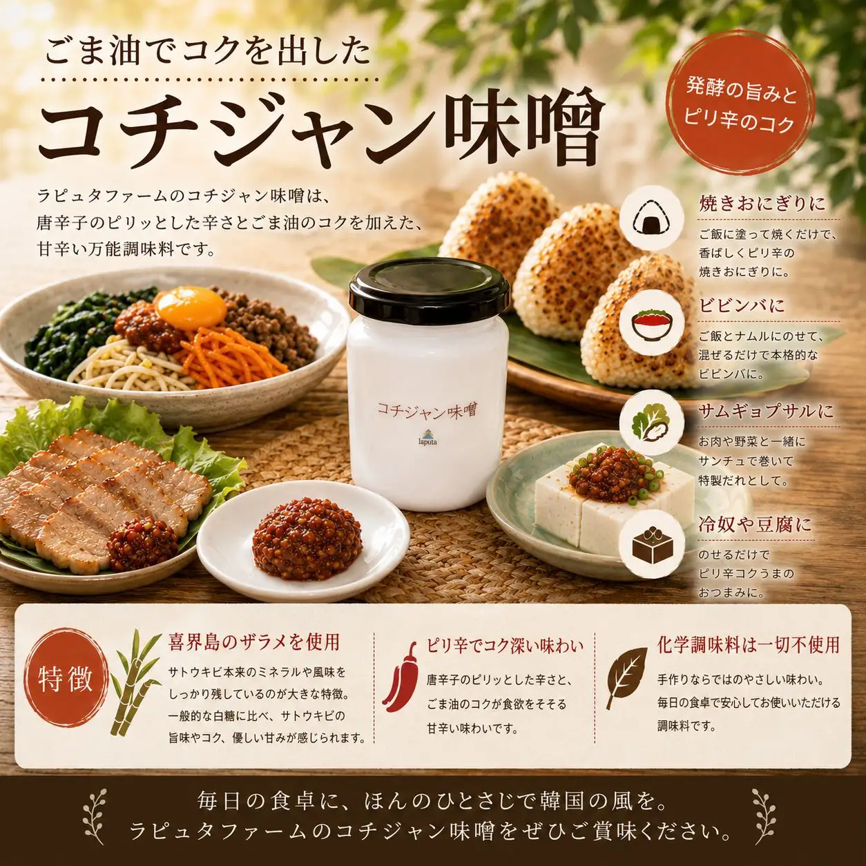 果樹園レストラン ラピュタファーム 人気の味噌3種セット｜RPT 味噌