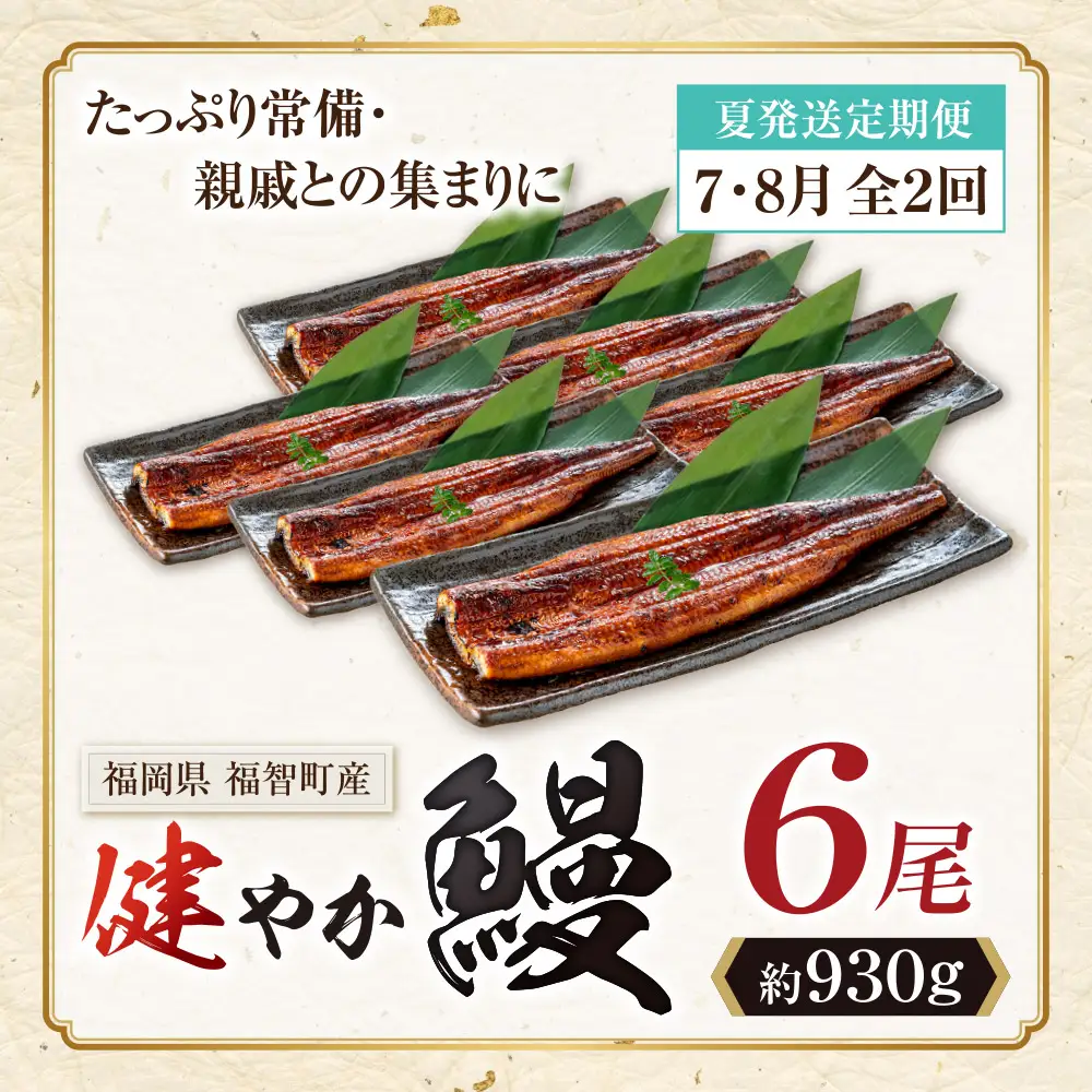 Z61-323 健やか鰻 国産うなぎ蒲焼 (無頭) 6尾 (計930g以上) ★定期便・夏発送★