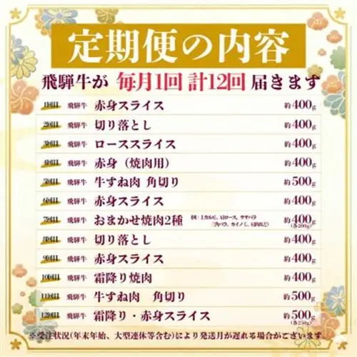【毎月定期便】飛騨牛　厳選　定期便　計5.1kg　すき焼き・しゃぶしゃぶ・焼肉・BBQ用 全12回【配送不可地域：離島】【4090777】