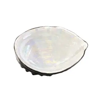 有田焼 真珠彩あわび型 小鉢 【山忠】 食器 器 珍味 正月 刺身 晩酌 貝 ed038