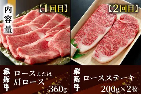 飛騨牛 満喫定期便 全6回 すき焼き しゃぶしゃぶ ステーキ 焼肉 BBQ ロース 肩ロース ロースステーキ サーロインステーキ 切り落とし 贅沢 贈り物 6ヶ月 定期 おすすめ 選べる 人気 飛騨 牛 肉 和牛 黒毛和牛 ブランド牛 養老ミート
