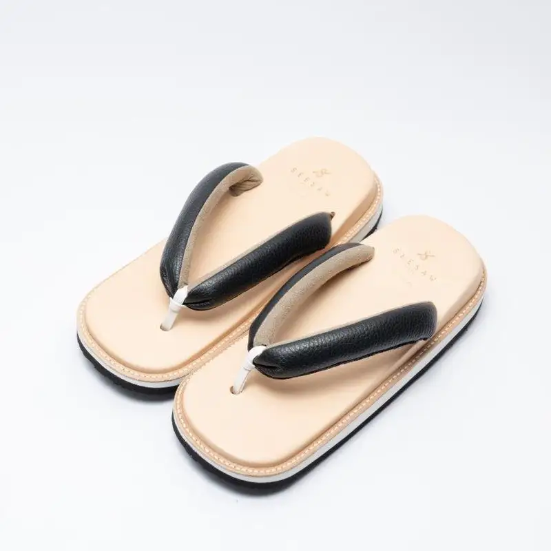 レザー雪駄サンダル　サン駄（江戸前ｓａｎｄａｌ）(カラー：black×natural、サイズ：2(26cm～27.5cm))_0008-002-T03-6-3