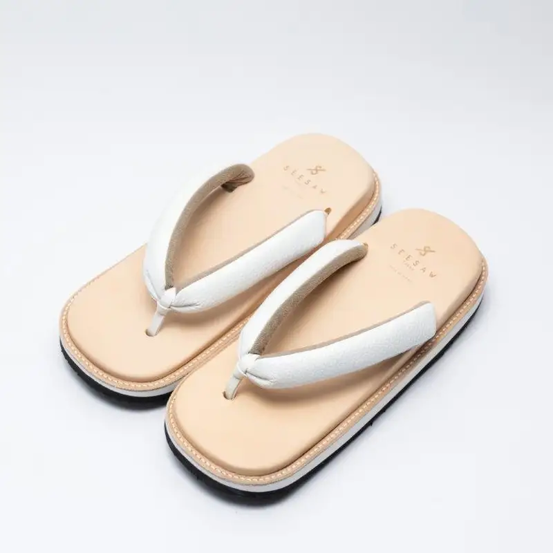 レザー雪駄サンダル　サン駄（江戸前ｓａｎｄａｌ）(カラー：white×natural、サイズ：2(26cm～27.5cm))_0008-002-T03-7-3