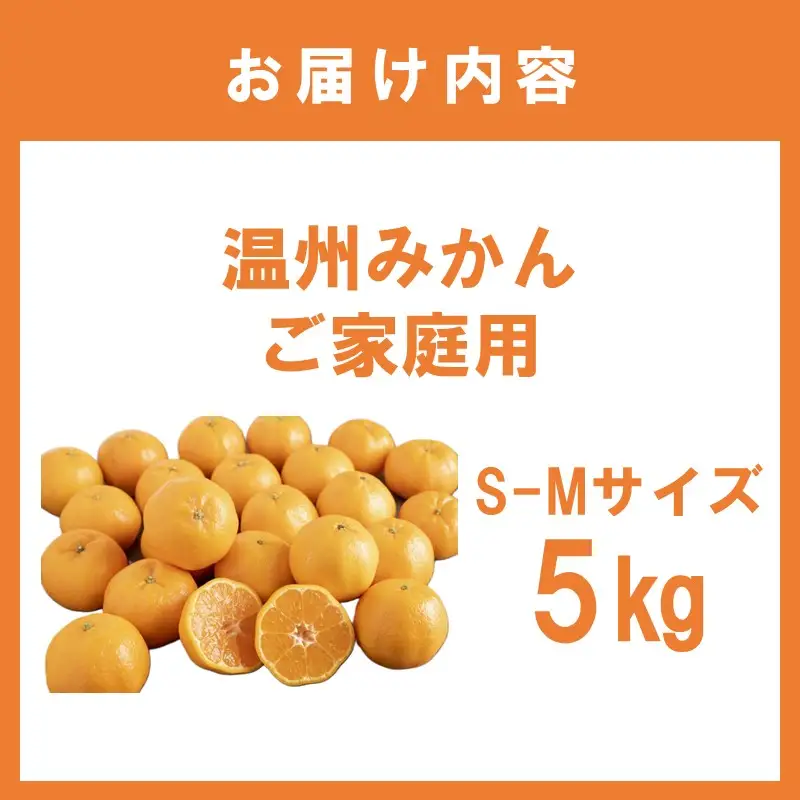 温州みかん ご家庭用 5kg S-Mサイズ【1346】