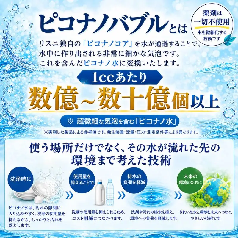 ピコナノバブル ノズル 15A 1/2インチ 毎分10L タイプ バブル ノズル 