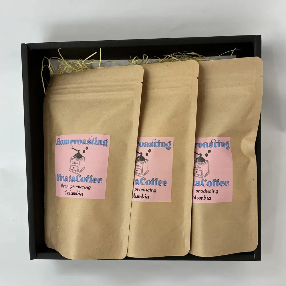 【3カ月定期便】コーヒー 豆 粉（コロンビア 中煎り 中細挽き）100g × 3個セット | ミディアムロースト ギフトBOX付き コーヒー 珈琲 自家焙煎 ひなた珈琲 幸田町 送料無料