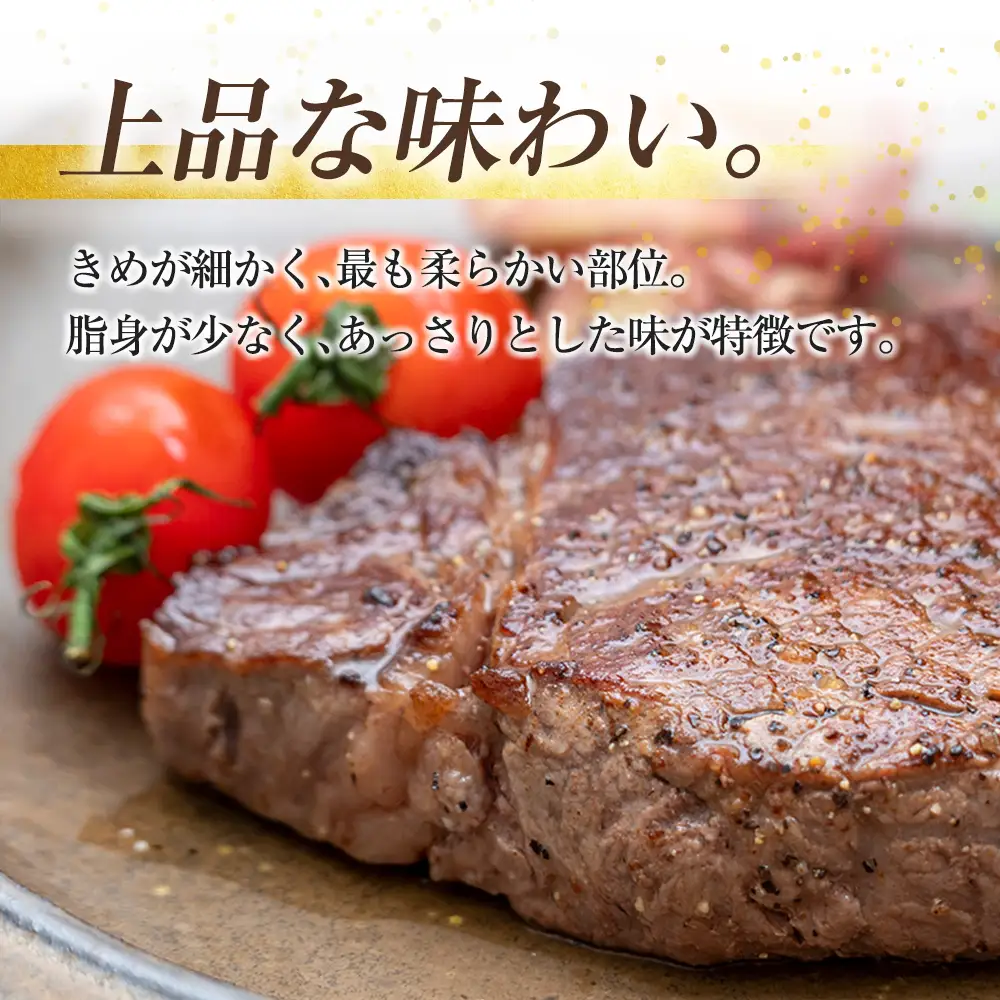 宮崎牛ヒレ肉ステーキ 計260g（130g×2枚） C380-10