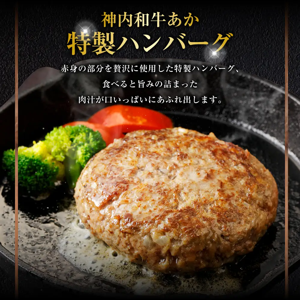 【 ふるなび限定 】 神内和牛あか 100%ビーフハンバーグ 14枚入り （ 2枚入り × 7パック ） ハンバーグ ビーフハンバーグ 特製ハンバーグ 牛肉 牛 お肉 肉 ニク にく おかず 惣菜 冷凍