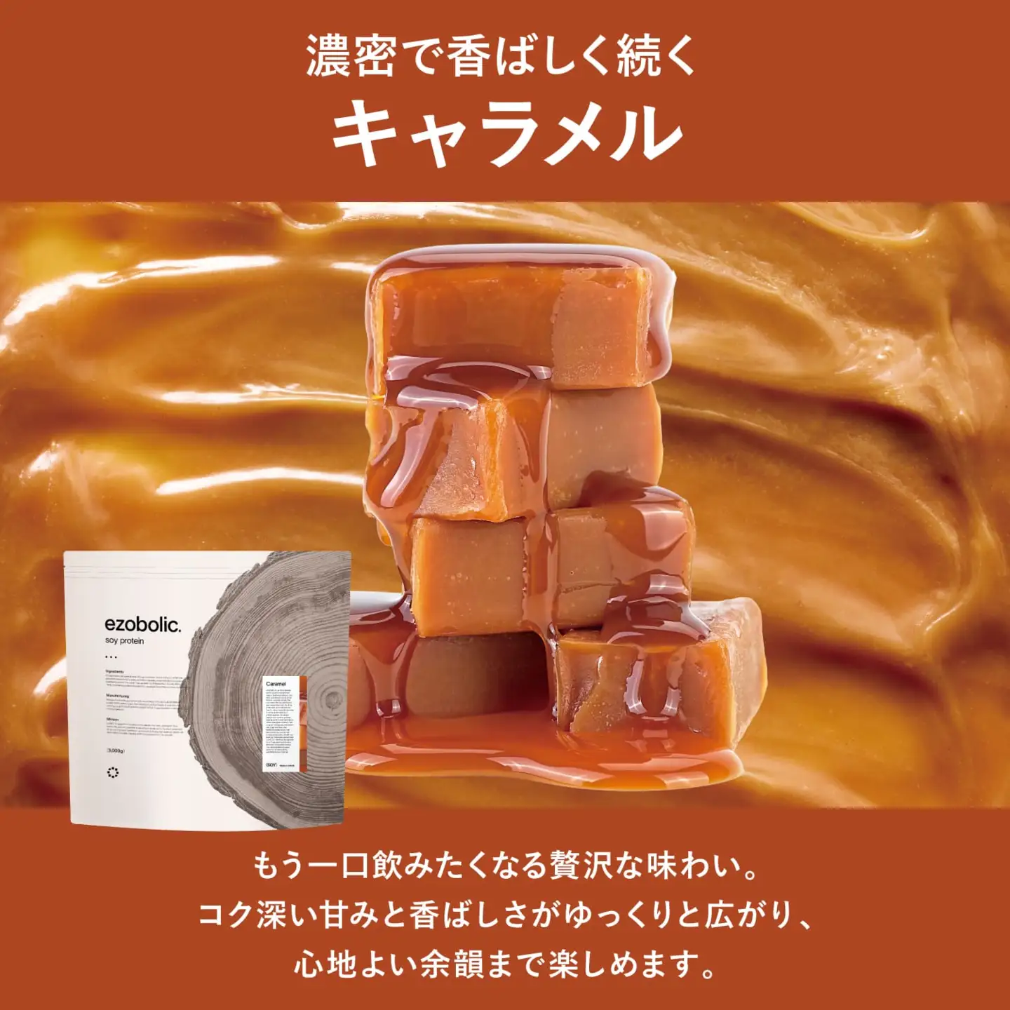 【キャラメル風味】 EZOBOLIC ソイプロテイン 1kg LG